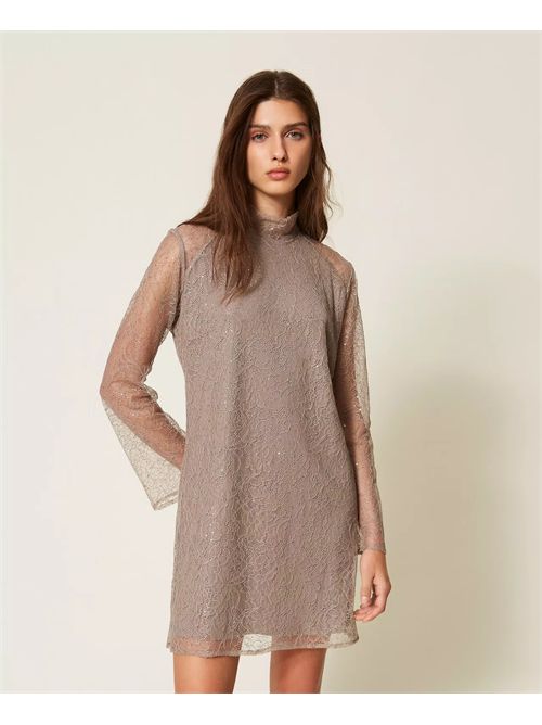 Abito corto in pizzo con paillettes TWINSET | TF2083/00369